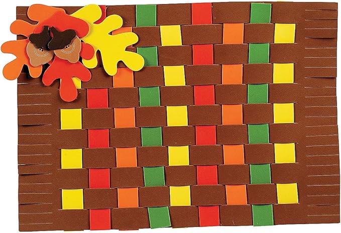 Fall Colors Weaving Placemat Craft Kit - Makes 12 - DIY Crafts for Kids and Fun Home Activities