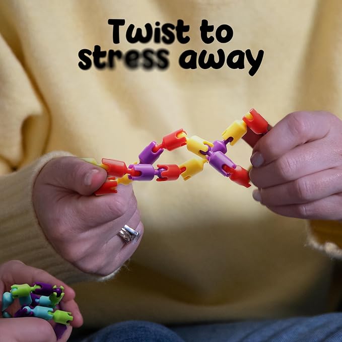 Boxgear 6pc Multicolored Fidget Toys for Kids, Boys, Girls, Adults - Best Sensory Items for Autism, Relaxation, Stress, Decompression - Chain Spinner Alternative Gift