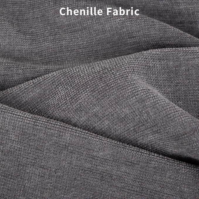 Bench Cushion 36 Inch - Chenille Fabric, High-Density Foam, Non-Slip Bottom, Soft Durable Indoor Tufted Long Seat Cushion for Window Garden Furniture (Gray, 36x14x4 Inch)