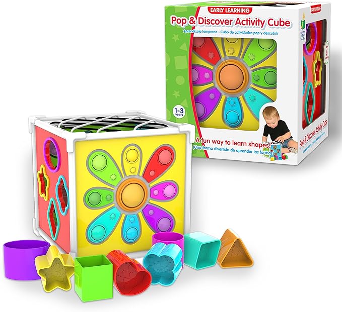 The Learning Journey: Pop & Discover Activity Cube - Fun Montessori Early Educational - Sensory Toy for Kids - Autism - Pop It Baby Toddler Toys & Gifts for Boys & Girls Ages 12 Months to 3 Years