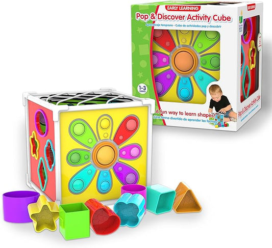 The Learning Journey: Pop & Discover Activity Cube - Fun Montessori Early Educational - Sensory Toy for Kids - Autism - Pop It Baby Toddler Toys & Gifts for Boys & Girls Ages 12 Months to 3 Years