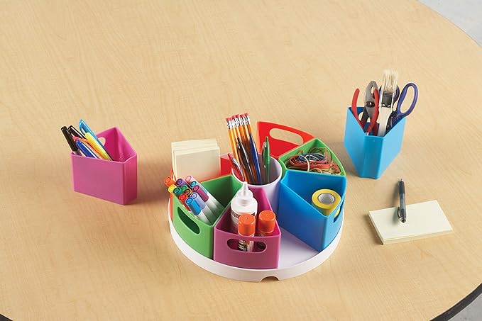 Learning Resources Create a Space Storage Center - 10 Piece set Desk Organizer for Kids, Art Organizer for Kids, Crayon Organizer, Homeschool Organizers and Storage