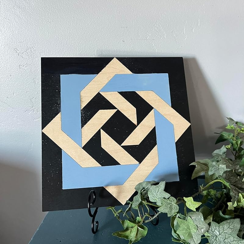 Large Unfinished Barn Quilt Kit Square Wooden Sign to Paint, Country Decor Wall Art Quilts Block Painting Kits (15 inches, Slip Knot) AVTRBoutique