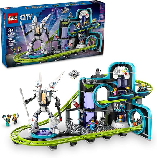 LEGO City Robot World Roller Coaster Building Set - Kids Engineering Toy with Posable Mech Suit for Boys & Girls, Ages 8+ - Gift Ideas for Birthdays - 60421