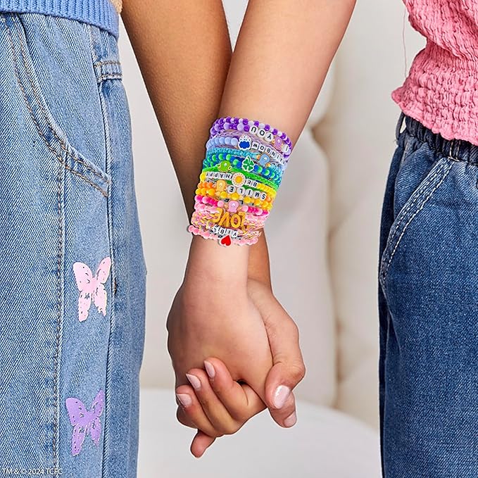 Care Bears Rainbow Jewelry, Make Over 20 Bracelets With Charms & Beads for Bracelet Making, Bracelet Making Kit with Storage Case, Friendship Bracelet Kit, Girls Toys Age 6-8, Charm Bracelet Kit