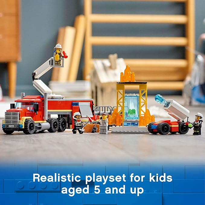 LEGO City Fire Command Unit 60282 Building Kit; Fun Firefighter Toy Building Set for Kids, New 2021 (380 Pieces)