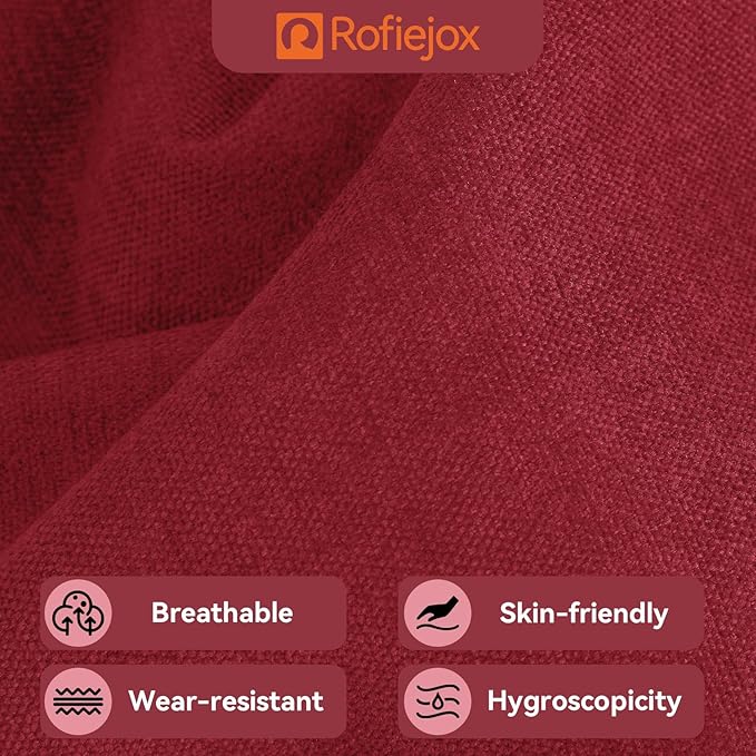 Bench Cushion 36 Inch - Chenille Fabric, High-Density Foam, Non-Slip Bottom, Soft Durable Indoor Tufted Long Seat Cushion for Window Garden Furniture (Red, 36x14x4 Inch)