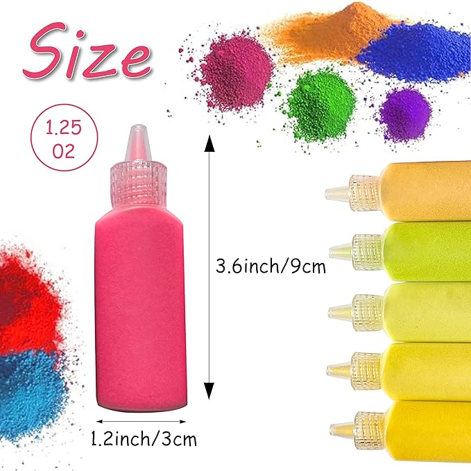 Jdhhjgg 40Colors Art Sand,DIY Arts and Crafts Kit,Scenic Sand Kits for Kid's Painting,DIY Drawing,Wedding Decoration,Vase Glass Sand,Halloween Day Supplies,Party Favors Gifts,1.25oz Bottle