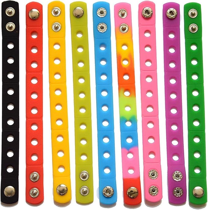 9 Colors 7 Inch Wristbands Silicone Bracelets for Party Gifts and Shoe Charms