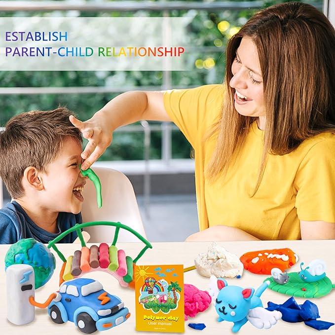 IGaiety Polymer Clay 110 Colors Oven Bake Clay Kit DIY Baking Clay Modeling Craft Clay with Sculpting Tools and Accessories 245 Pcs Non-Toxic Ideal Gift for Beginner Adults Kids Jewelry Making