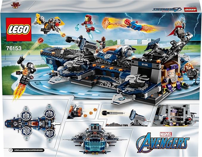 Super Heroes Lego 76153 Marvel Avengers Helicarrier Toy with Iron Man, Thor & Captain Marvel, Series
