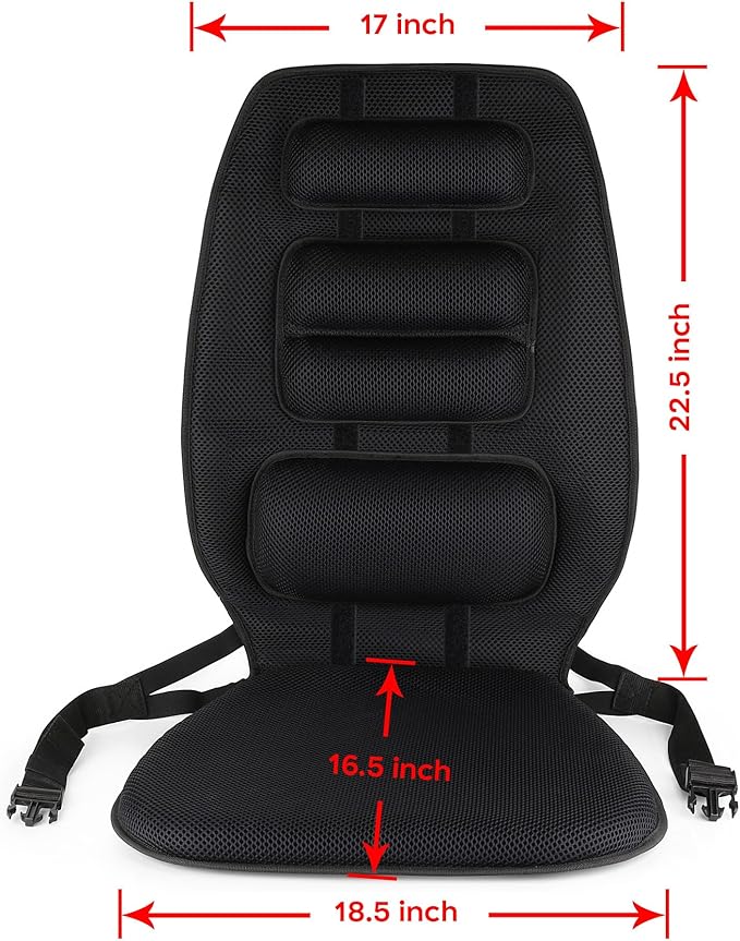 FOMI Gel High Chair Back Support and Seat Cushion | Adjustable Lumbar Pillow Placement for Upper Lower Thoracic, Coccyx, Pressure Sore Pain Relief | for Car, Office Chair, Gaming | Posture Aid