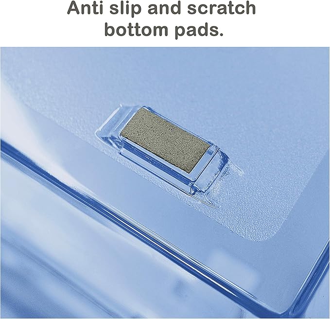 Acrimet Facility 4 Tier Letter Tray Side Load Plastic Desktop File Organizer (Clear Blue Color)