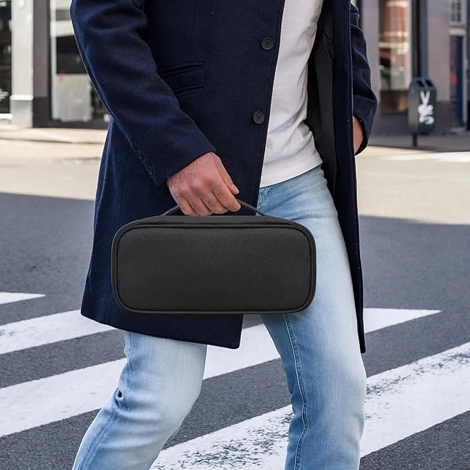 Lacdo Electronic Organizer Travel Cable Organizer Bag Pouch Tech Electronic Accessories Carry Case Portable Double Layers Charger Case for Cable, Cords, Charger, Earphone, Power Bank, Black