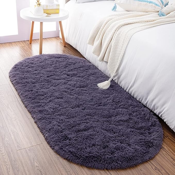 Noahas Ultra Soft Fluffy Bedroom Rugs Kids Room Carpet Modern Shaggy Area Rugs Home Decor 2.6' X 5.3', Taro Purple