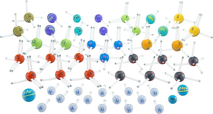 Happy Atoms Magnetic Molecular Modeling Complete Set | Intro to Atoms, Molecules, Bonding, Chemistry | Create Thousands of Molecules, 216 Activities, Plus Free Educational App for iOS, Android