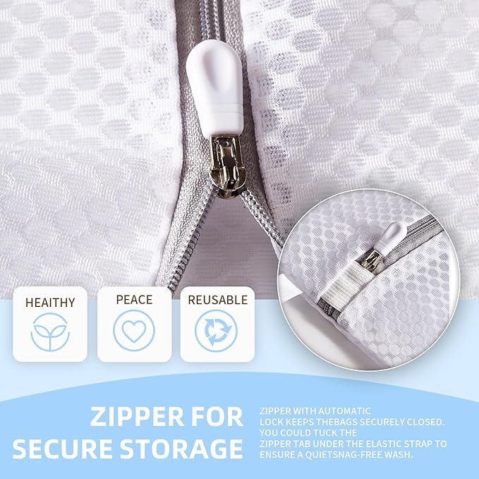 RICHERI Mesh Laundry Bags, Mesh Wash Bags, Durable Mesh Structure with Strong Zipper, Suitable for Underwear, Delicate Clothes, Pants, Shoes, Socks Washing (Honey mesh, Extra Large 24*36in+36*44in)