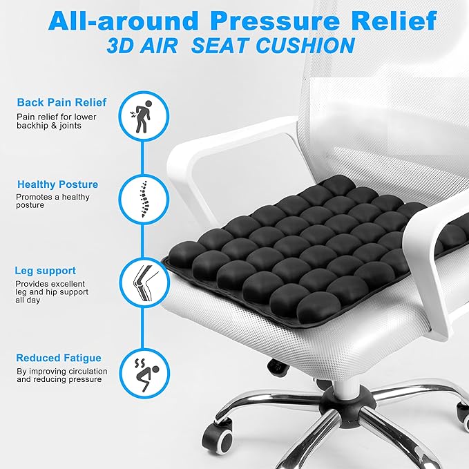 Sondor Travel Seat Cushion,Airplane seat Cushion for Long Flight,Portable & Adjustable,Inflatable Cushion for Wheelchair, Travel,Driving,Office Work