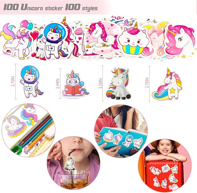 133Pcs Unicorn party favors, Unicorn Theme Birthday party decoration party favors Pack with Unicorn bracelet, unicorn hair rings, Key chains,Tattoos for Unicorn goodies bag Fillers Pinata Filler