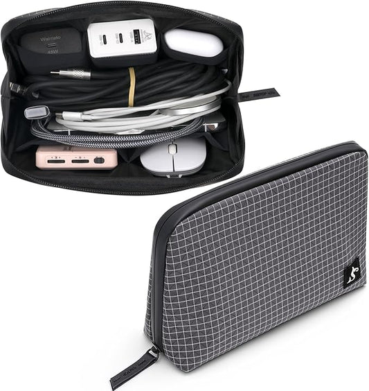 SIMTOP Cord Organizer Travel Small Tech Bag Pouch Case for Cords, Charger, Hard Drive, Power Bank – Water-Resistant Electronics Organizer, Small Portable Gadget Case for Travel