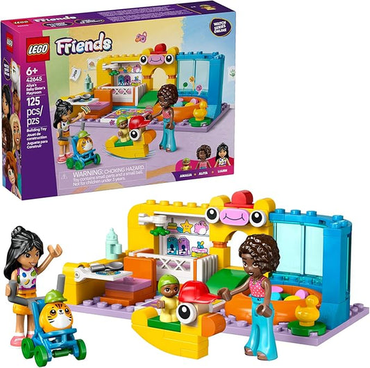 LEGO Friends Aliya's Baby Sister's Playroom Building Toy - Pretend Play Set for Kids, Girls and Boys, Ages 6+ - with 2 Minidolls, Baby Figure, and Stroller - Gift Idea for Birthdays - 42645