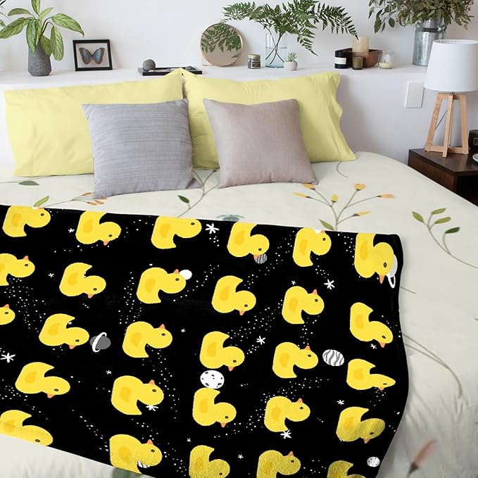 Aparajita Ruddy Duck Adult Duck Blanket Kids Funny Blanket Suitable for Bedroom Living Room Bed Sofa Crib Couch Chair Outdoor All Season Items That Yellow Duck Lovers Will Love 80"x60"for Adult