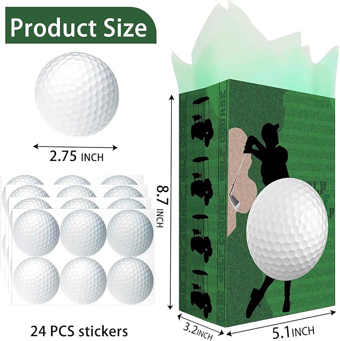 24 Golf Party Favor Bags Golf Goodie Bags Golf Party Favors for Kids Golf Birthday Party Supplies