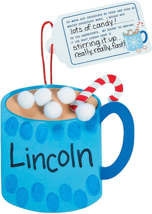 Hot Cocoa Thumbprint Ornament Craft Kits - Crafts for Kids and Fun Home Activities - Makes 12