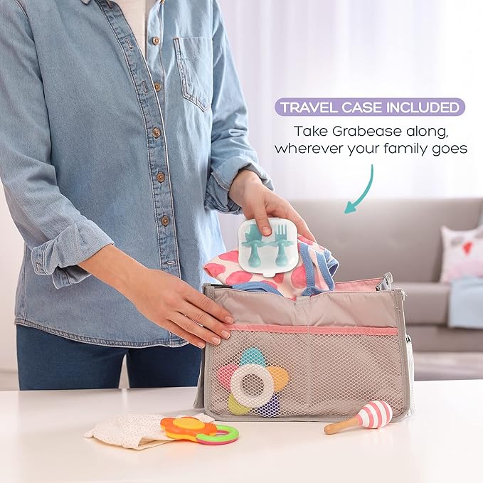 Grabease Baby Spoons Feeding Supplies Baby Led Weaning Supplies Toddler Utensils, BPA-Free & Phthalate-Free for Baby & Toddler, 1 Set, green