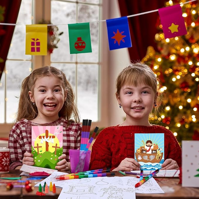 24 Pcs Christmas Coloring Book for Kids Bulk with 24 Crayons, Christmas Activity Books with Marker Xmas Stocking Goodie Bag Stuffers for Holiday Students Classroom Gifts Party Favors (Adorable)