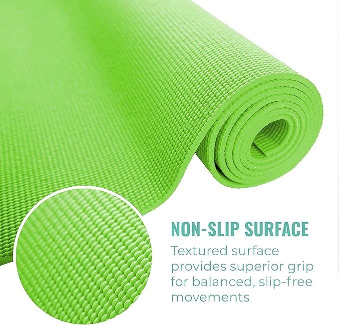 10 Pack Economy Yoga Mat, 68" x 24" Non Slip Exercise Mat, 3mm Thick Gym Mat, Bulk Non Toxic Yoga Mats for Home Workout and Studios