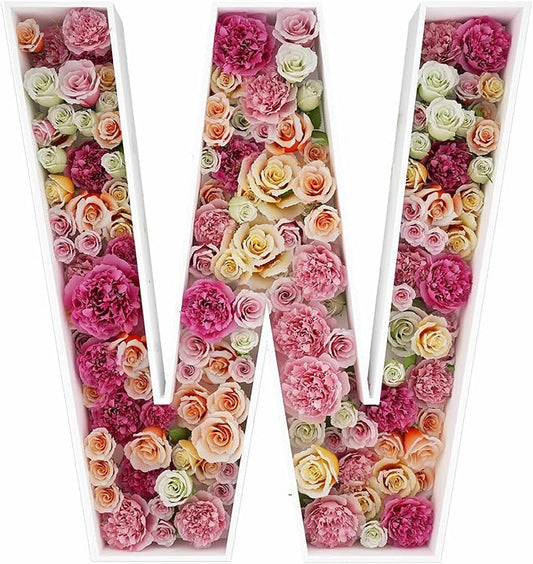 2FT Letter W Mosaic Balloon Frame Letter DIY Fillable Letters Kit for Birthday Party Wedding Backdrop Decor