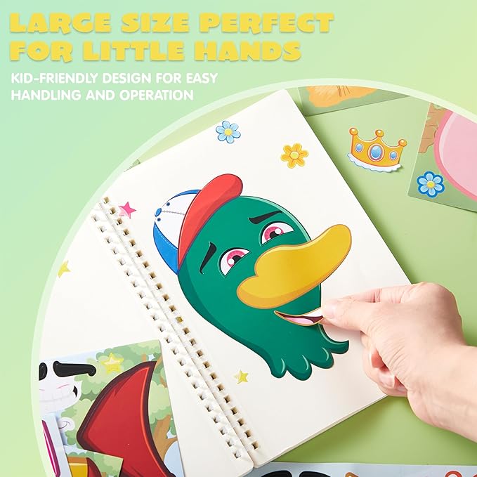 JOYIN 36 Pcs 9"x6" Farm Animals Make a face Stickers for Kids, Make Your Own Summer Sticker Sheets, Party Favors Kids Crafts, Goodie Bags Stuffers, Classroom Rewards