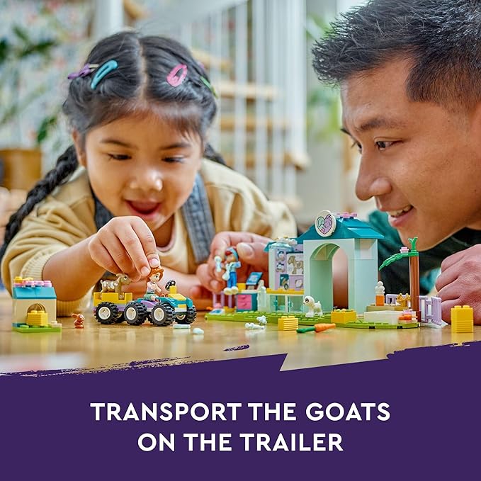 LEGO Friends Farm Animal Vet Clinic Toy, Pretend Play Building Kit, Gift for 4 Year Old Girls and Boys, Includes 2 Mini-Doll Characters and 3 Animals, Farm Animal Toy and Farm Vet Accessories, 42632