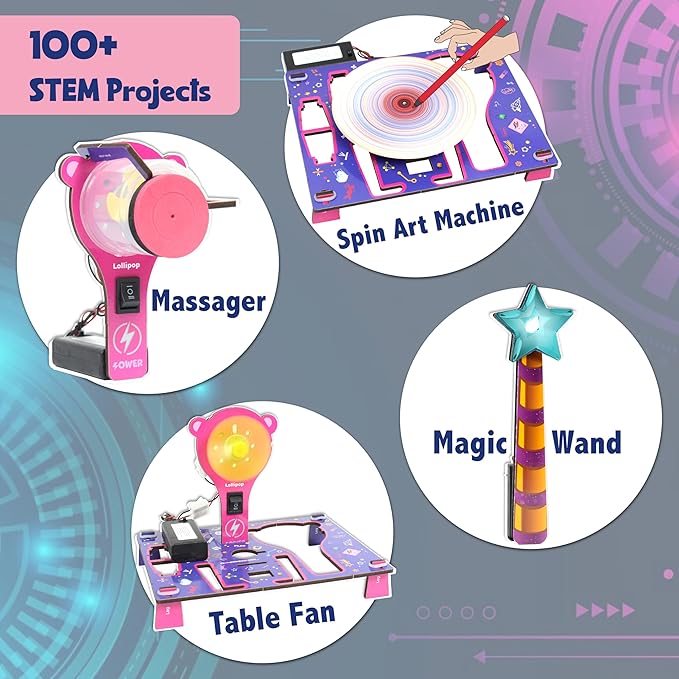 ButterflyEdufields 100+ STEM Projects | Girls Mini Engineering Kit for Ages 8 10 12 15 Years | Ultimate DIY Science Experiments for Kids | Educational Engineering Toys Best Birthday Gift idea