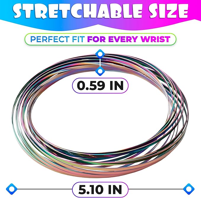 Flow Ring Spinner Ring Arm Toy - Sensory Rings Fidget Bracelet Geometric Sensory Spring Toy Magic Flow Bracelet Fidget Flow Bracelet Flow Rings Fidget Toy - Arm Fidget Spinner Kinetic Toys Magic Rings