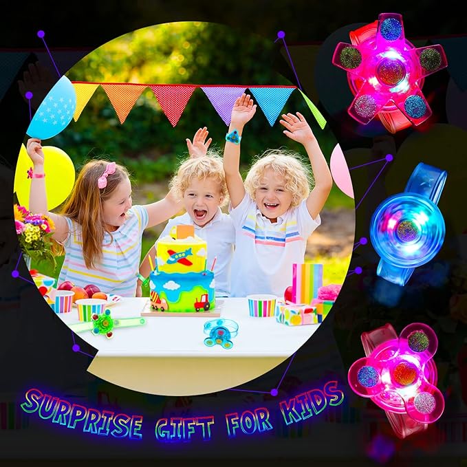 Chivao 36 Packs LED Light up Bracelets Party Favors for Boys Goodie Bag Stuffers Glow in The Dark Boys' Flashing Neon Light up Party Supplies Piñata Prizes Return Gifts for Birthday Boys and Girls