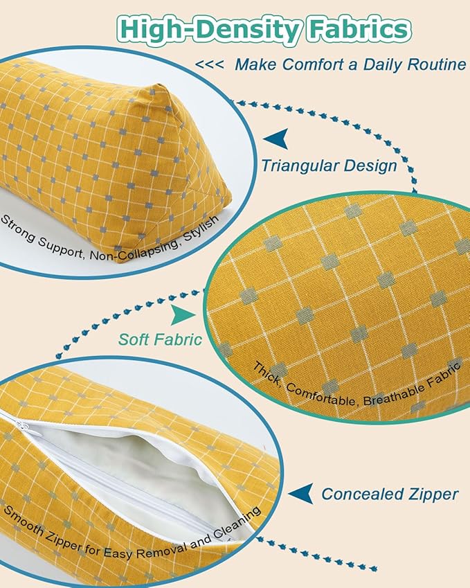 Buckwheat Neck Roll Pillow, Buckwheat Hull Cervical Support Pillow for Back Sleepers for Recliner Travel, Adjustable Firmness Ergonomic Curved Groove Contour for Sleeping, Yellow 6 * 15 inch