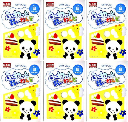 YACHIYO DAISO Soft Clay Lightweight Fluffy Packs (6 Set, White)