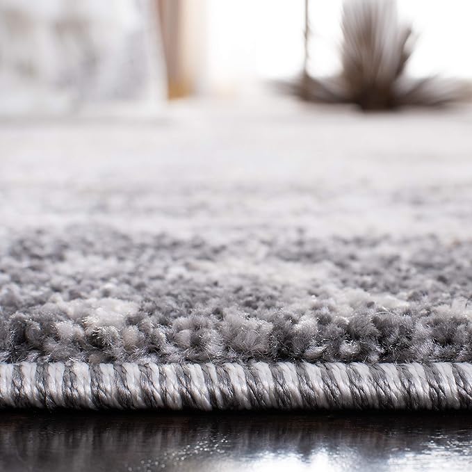 SAFAVIEH Aston Collection Runner Rug - 2' x 12', Grey & Ivory, Modern Abstract Design, Non-Shedding & Easy Care, Ideal for High Traffic Areas in Living Room, Bedroom (ASN707F)