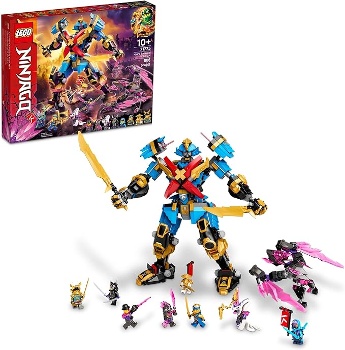 LEGO NINJAGO Nya's Samurai X MECH Action Figure, 71775 Robot Ninja Toy with Golden Jay Plus 7 Minifigures