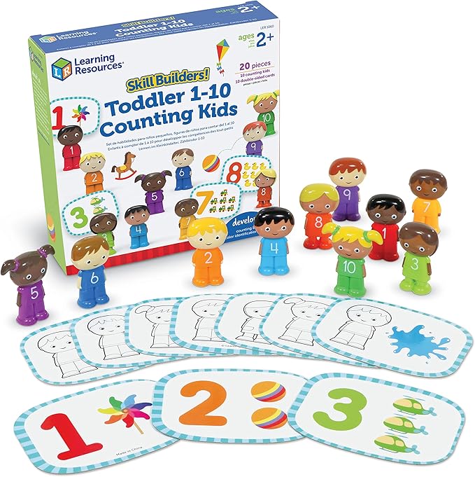 Learning Resources Skill Builders! Toddler 1-10 Counting Kids, Educational Toys for 18 Month Olds, Toddler Activities, Color Teaching Toys, 20 Pieces, Age 18 Months