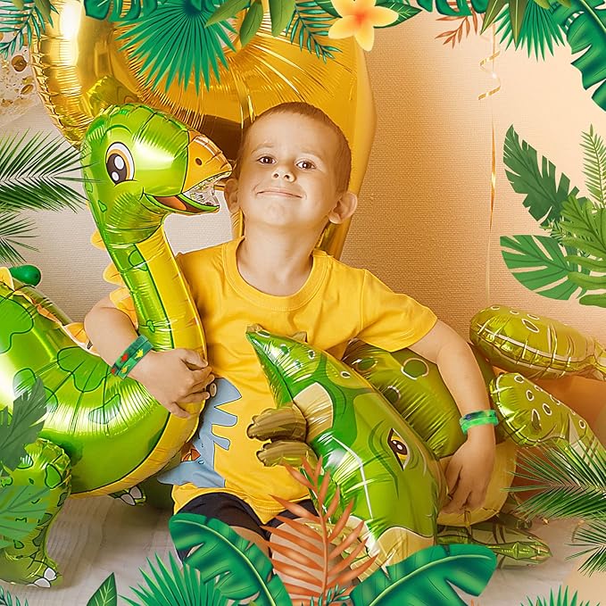 30 Pack Dinosaurs Silicone Wristbands Dinosaurs Wristband Bracelets Dinosaur Party Favors Bracelet Gifts Bag Stuffer for Jungle Dinosaur Themed Birthday Party Supplies (Green)