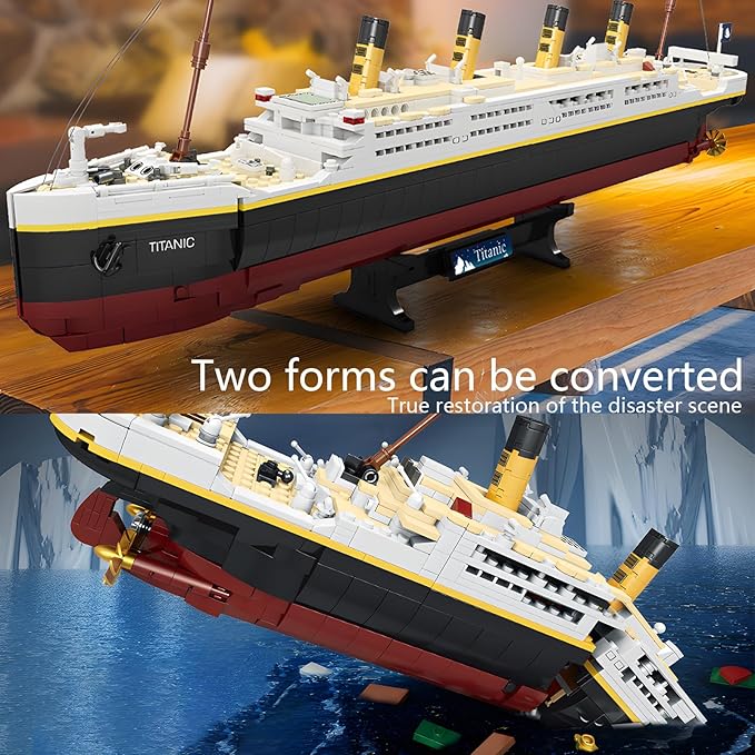 Titanic Building Blocks Set, 2022 Pieces Big Ship Bricks Building Set, Ideal Gift for Adults and Kids