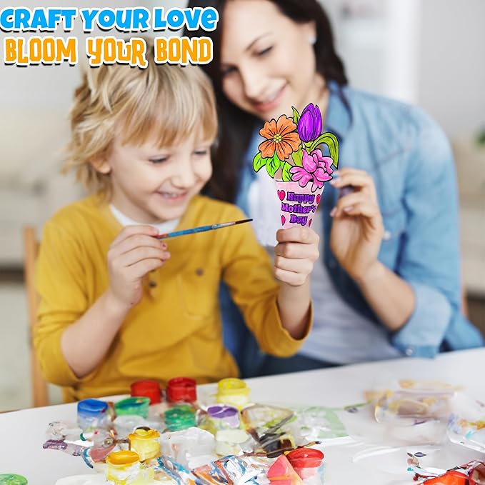 Color Your Own Mother's Day Bouquet - Makes 12 - DIY Crafts for Kids and Fun Home Activities