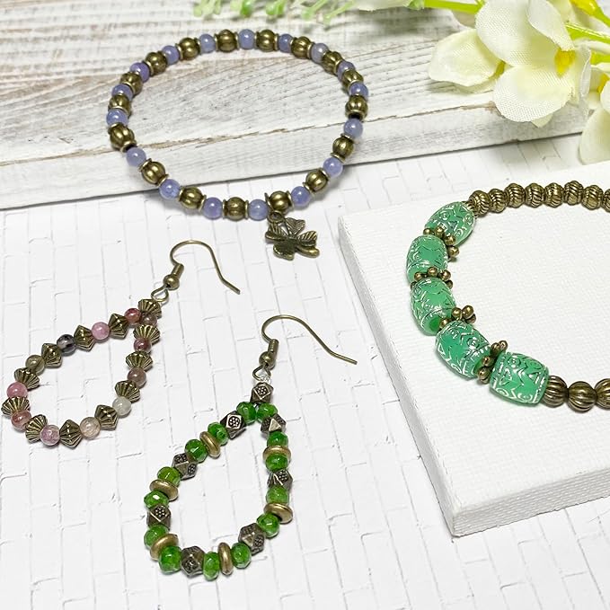 Antique Bronze Spacer Beads for Jewelry Making Small Brass Metal Beads & Bead Assortments for Bracelet Necklace Earring Making Brass Bead Spacers for Jewelry Making Brass Shapes for Crafts 500pcs