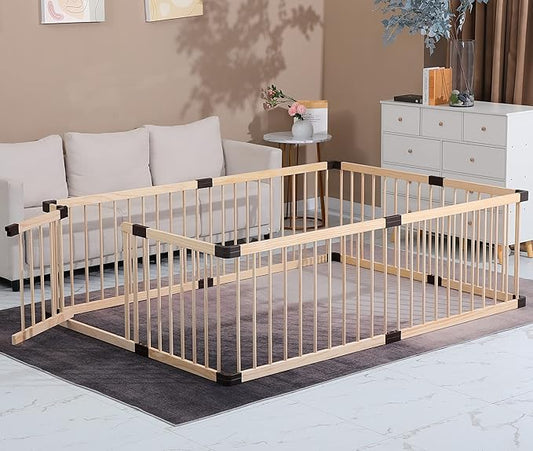 Baby Playpen,Playpen for Babies and Toddlers, Wooden Baby Playpen,79x71, Baby Play Pen,Baby Play Fence,Baby Play Yards,Baby Activity Center (180x200CM)