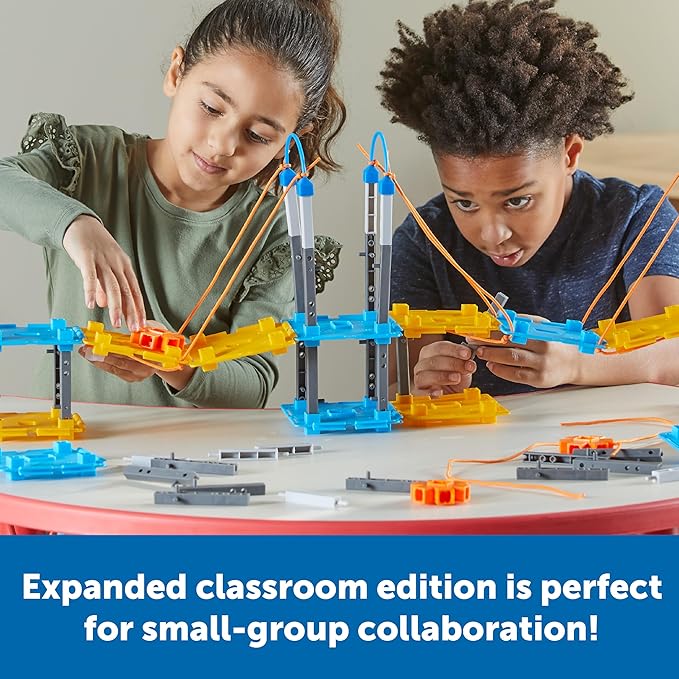 Learning Resources STEM Explorers Bridge Builders Classroom Set, 305 Pieces, Ages 5+, Building Toys, STEM Projects, Science for Kids