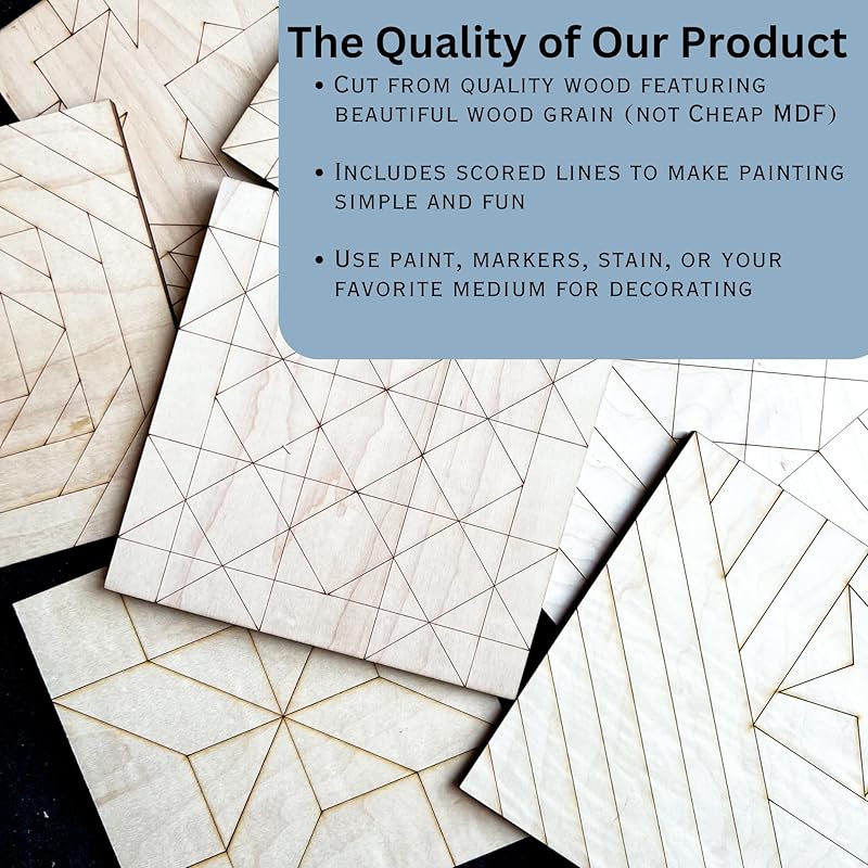 Floral Unfinished Barn Quilt Square Wooden Sign DIY Painting Kit for Adults, Country Decor Canvas Quilts Blocks for Painting (12 inches, Large Flower) AVTRBoutique