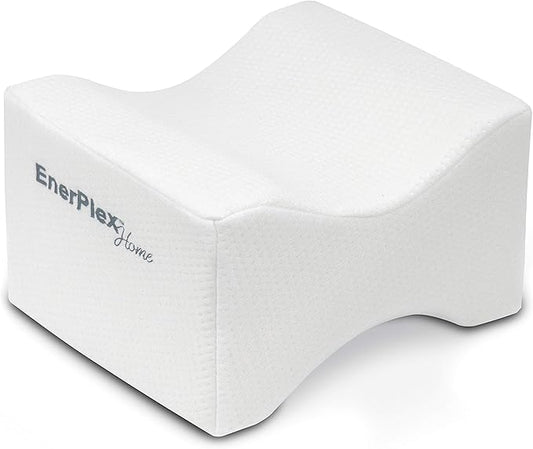EnerPlex CertiPUR-US Certified Never-Flat Memory Foam Knee Pillow Orthopedic Pillow Wedge for Back Pain Leg Pain Sciatica Pain Relief Pregnancy Pillow Hip and Spine Alignment Removable Washable Cover